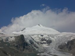 distant view of the pasterze glacier in austria