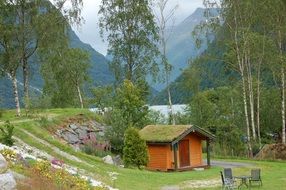 Landscape of Hut in Olden