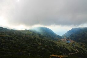 rain clouds over high mountains
