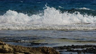 boiling sea waves