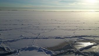 ice sea in bright sunlight close up