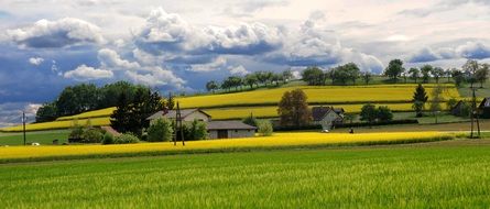 panoramic view of the fields in austria