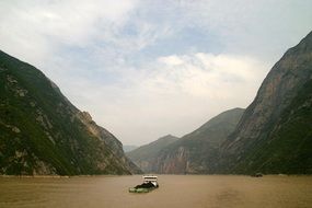 water running in canyon of China