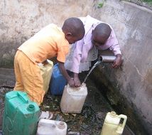 children in Africa Collecting Water