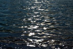 Beautiful light glitter on the surface of the water