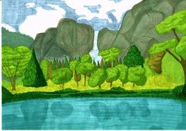 Landscape kid Drawing