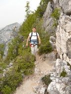 Mountaineer Wanderer Man Person on hiking path