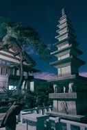 temple in seoul at night