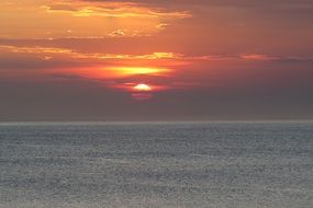 pink sunset over the sea in Brazil