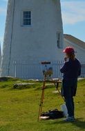artist near the lighthouse in maine