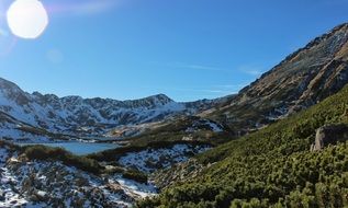 bright sun over the Polish Tatras