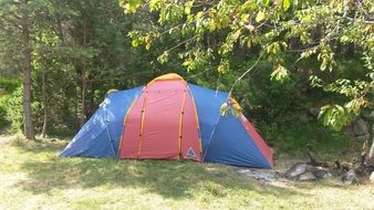 two-color tent in nature