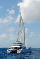 Catamaran in ocean