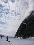 skiers in denali national park in alaska