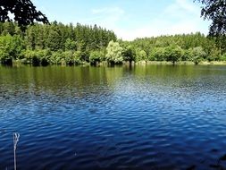landscape of an idyllic lake on a sunny day
