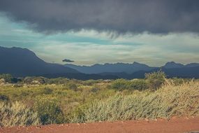 thunderclouds over mountains in spain, canary, tenerife