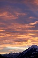 sunset afterglow in the mountains