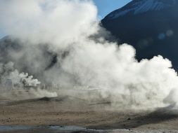 smoking geysers in el tatio