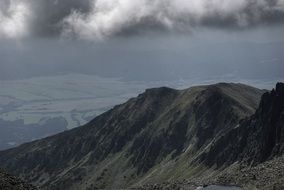 dark mountains Tatry Bystre Sedlo Slovakia view