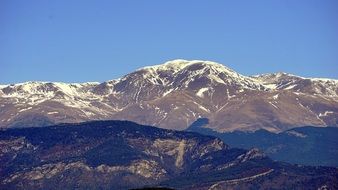panorama of a snowy peak puigmal in cordillera