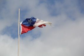 Chile Flag in the sky