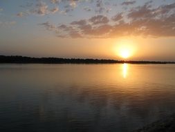 sunset over the Dnieper river