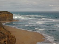 panoramic view of rocky coastline in australia