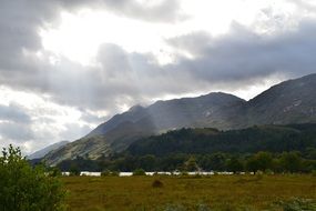 Sun ray fall on a Mountains in Scotland