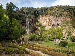 waterfall in a park in france