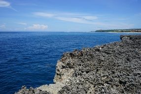 landscape of the blue sea in Bali in Indonesia