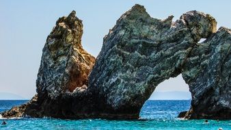 natural arch on the lalaria beach