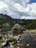stone river tatry mountains landscape