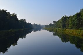 mirror reflection of picturesque nature in the river