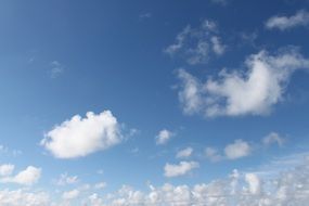 white fluffy clouds and blue sky