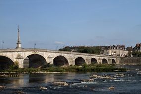 panorama of a stone bridge in loire valley