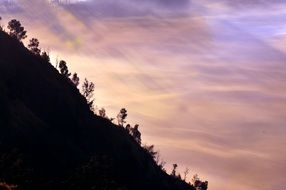 landscape of pink sunrise over the hill