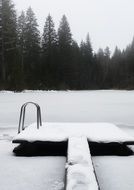 Winter jetty frozen Landscape