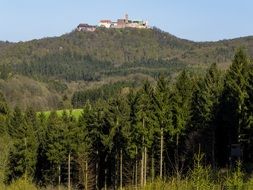 Wartburg Castle on a mountain peak