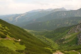 panorama of the green Tatras in poland