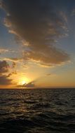bright sunset over the Caribbean