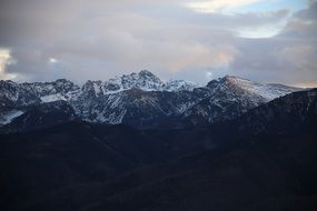 Tatry Mountains at dusk, poland