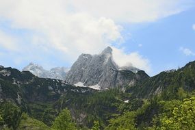 remote view of the dachstein mountain range, Austria