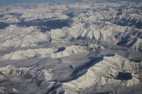 aerial view of mountains in baker-snoqualmie national forest