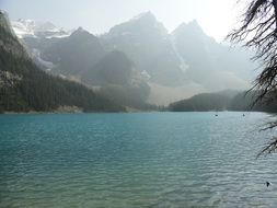 Landscape with the mountains and lake in Canada