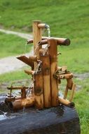 photo of bamboo fountain