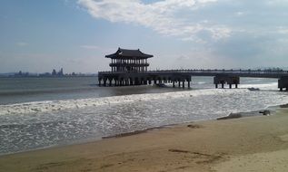gazebo on the water in Korea