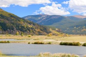 rocky mountains near the lake