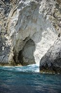 cliffs on the coast of greece closeup