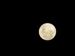 full moon in the black night sky