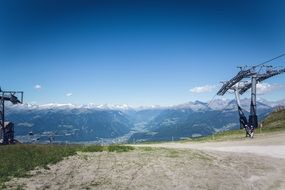 cableway in Alpine Landscape, south tyrol